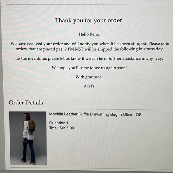 Axel’s - Mochila Leather Ruffle Drawstring Bag in Olive - Picture 9 of 9